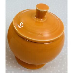 Fiestaware Individual Sugar Bowl and Lid, Tangerine, Perfect Condition